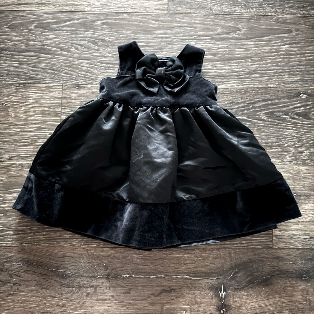 Carters Girls Black Velvet Dress- size 6 months